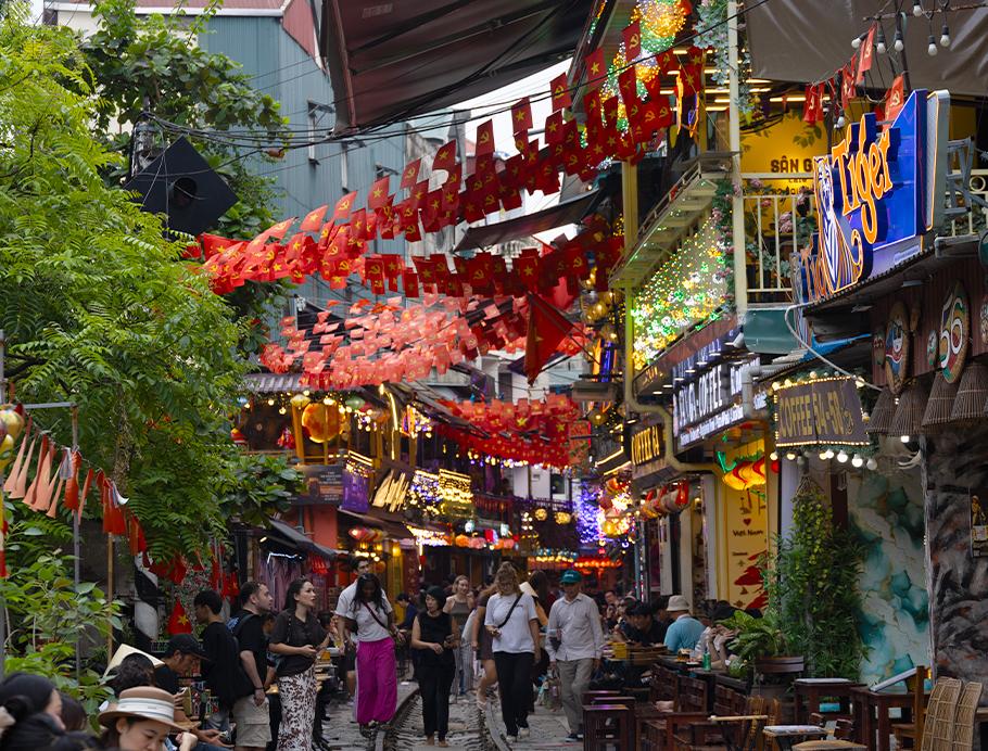 Colourful Train Street in Hanoi, Vietnam on a Bunnik Tour to Vietnam